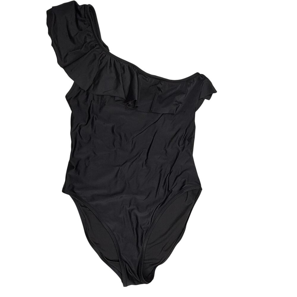 J Crew Swimsuit Womens Large One Shoulder Ruffle One Piece Bathing Suit Swimwear